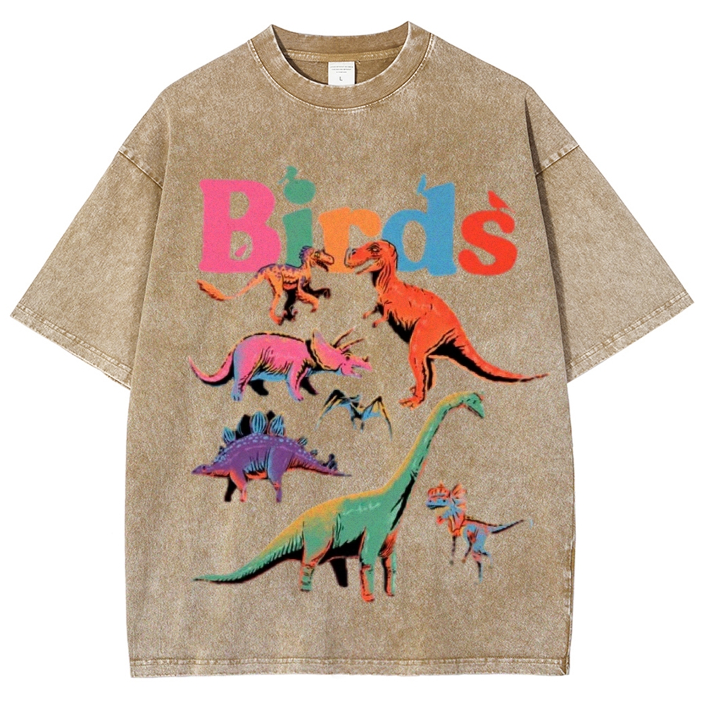 Birds Unisex Vintage Washed Tee