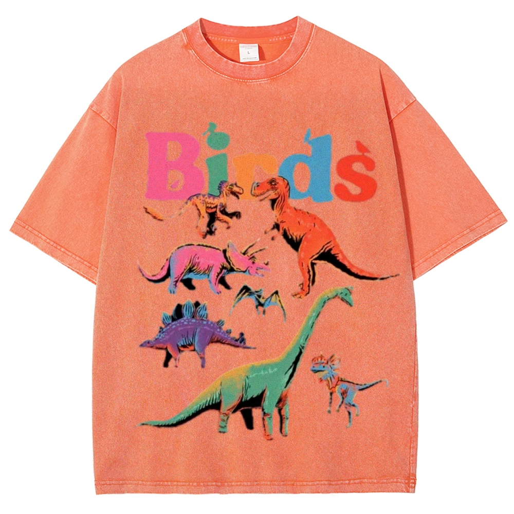 Birds Unisex Vintage Washed Tee