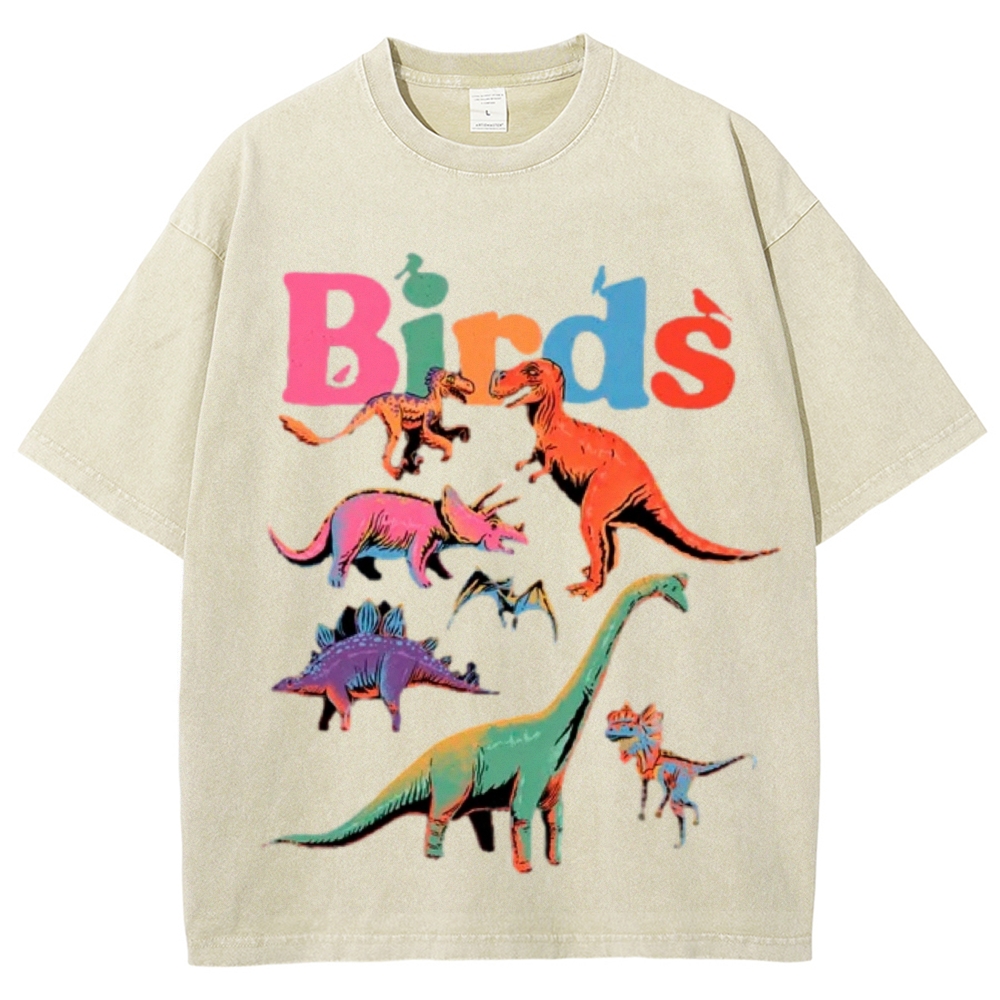 Birds Unisex Vintage Washed Tee