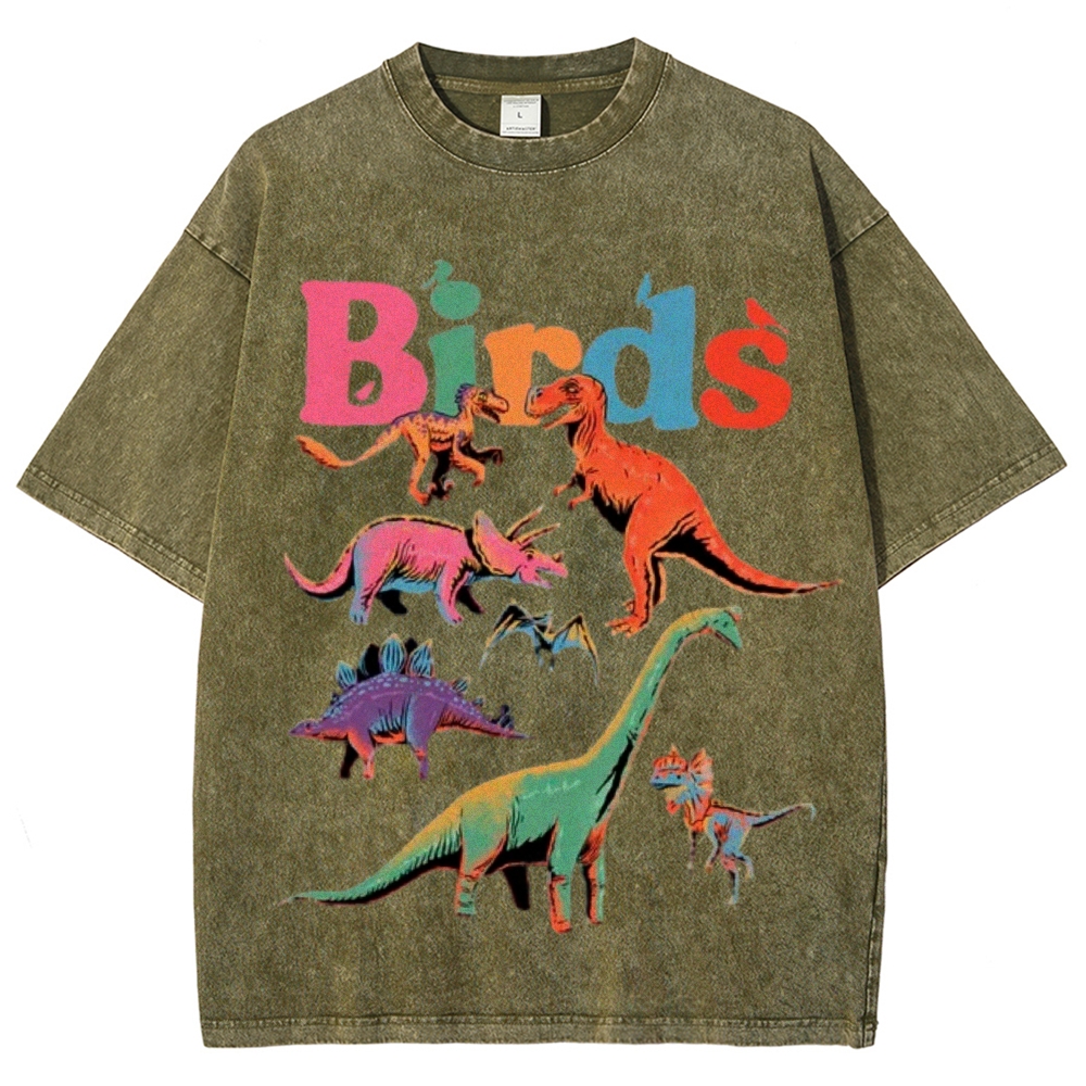 Birds Unisex Vintage Washed Tee