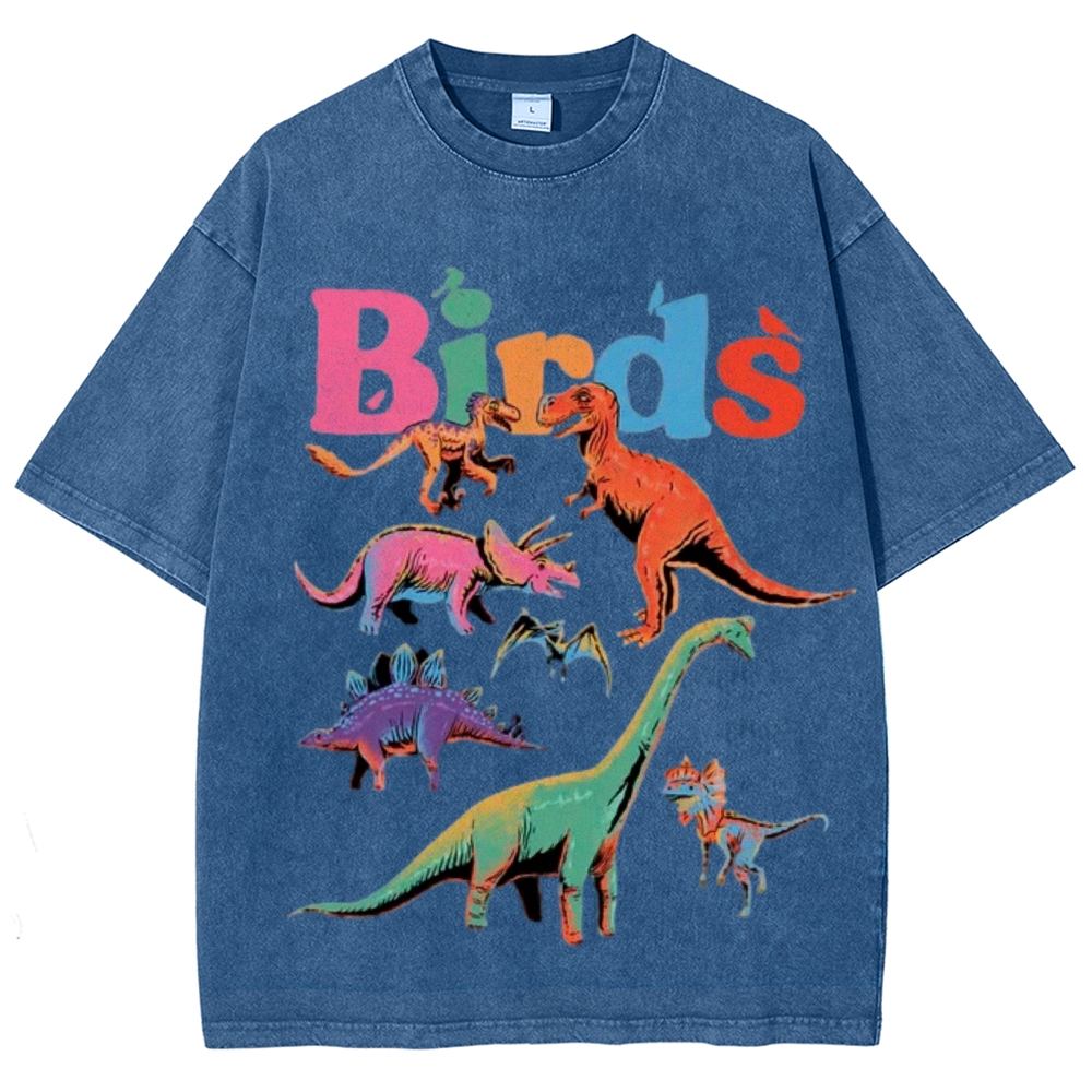 Birds Unisex Vintage Washed Tee