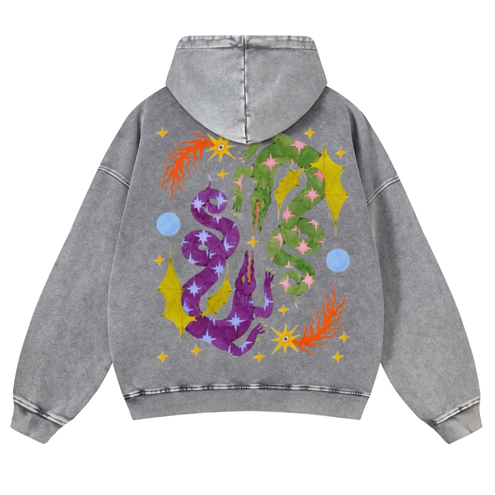 Two Crocodiles Casual Washed Hoodie