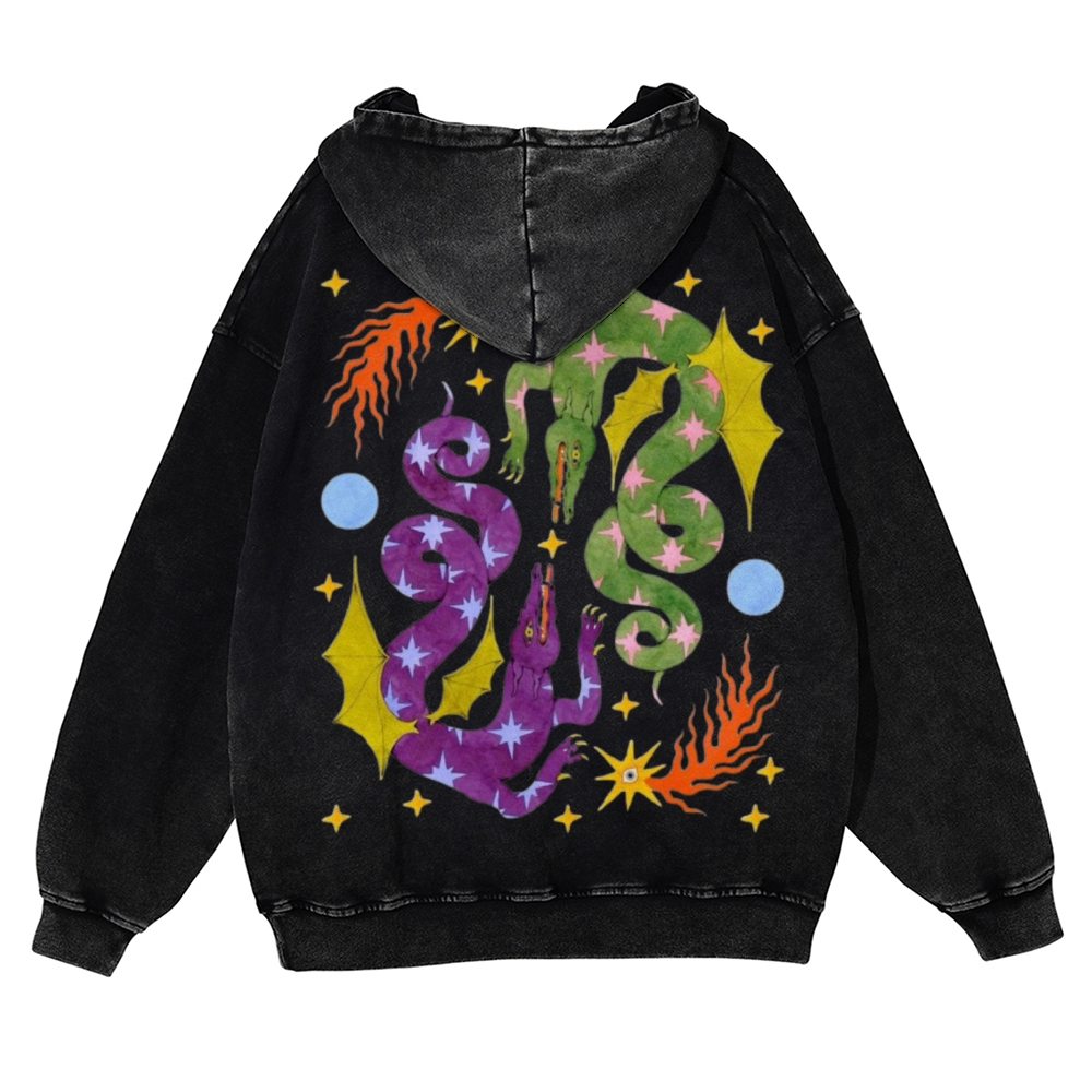 Two Crocodiles Casual Washed Hoodie