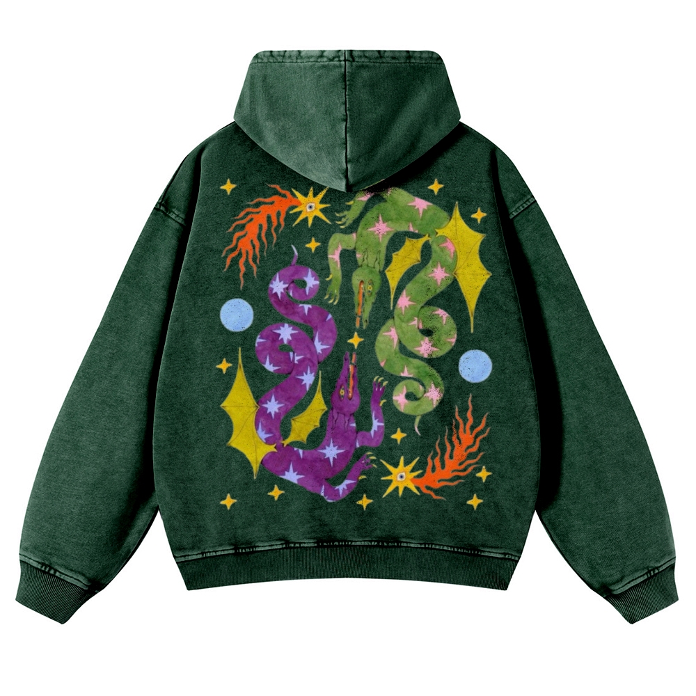 Two Crocodiles Casual Washed Hoodie