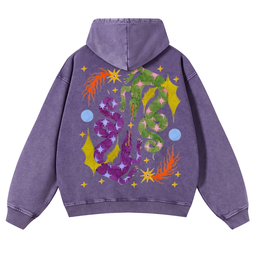 Two Crocodiles Casual Washed Hoodie