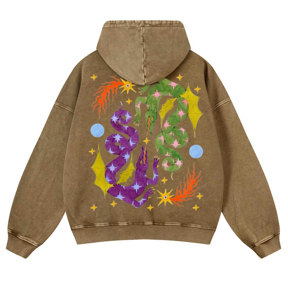 Two Crocodiles Casual Washed Hoodie