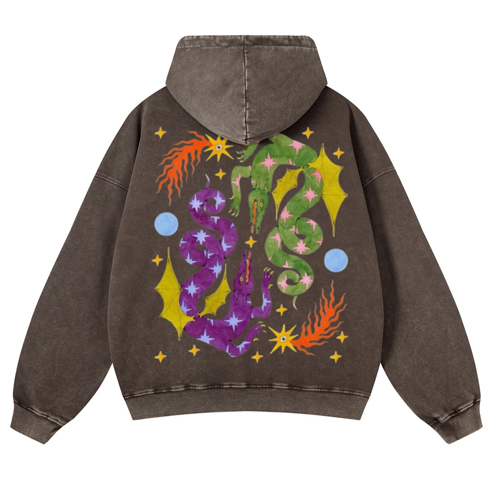 Two Crocodiles Casual Washed Hoodie