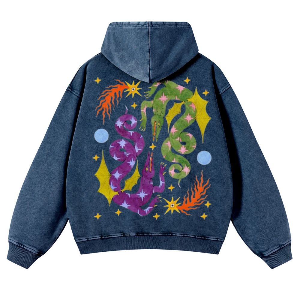 Two Crocodiles Casual Washed Hoodie