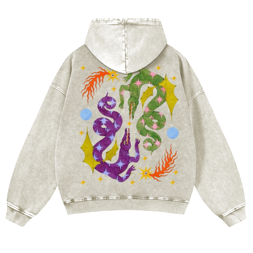 Two Crocodiles Casual Washed Hoodie