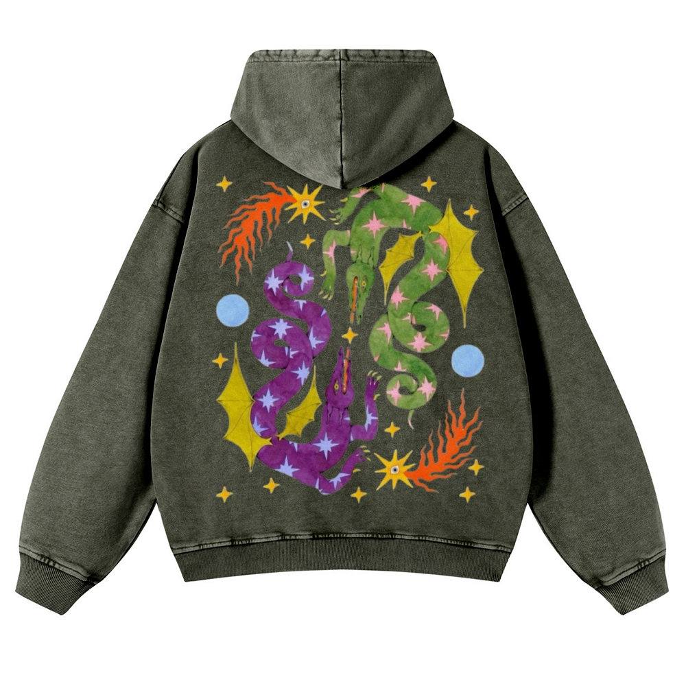 Two Crocodiles Casual Washed Hoodie
