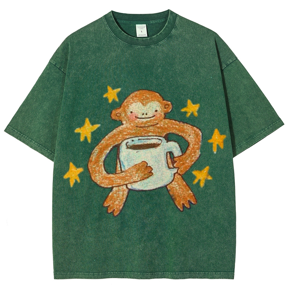 Star Monkey Unisex Vintage Washed Tee