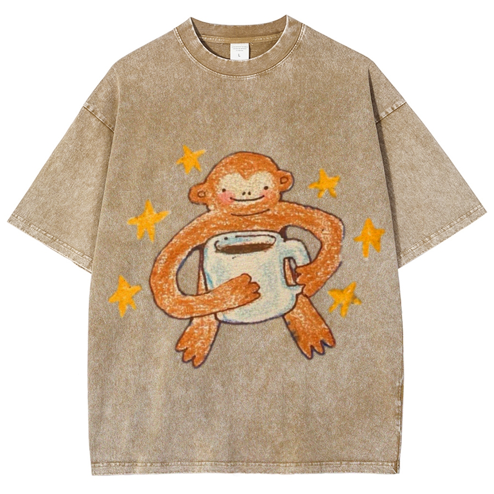 Star Monkey Unisex Vintage Washed Tee