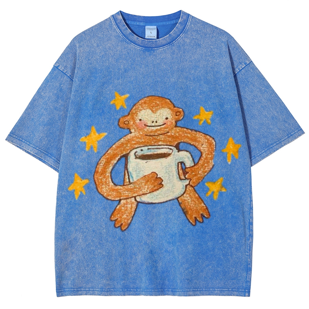 Star Monkey Unisex Vintage Washed Tee
