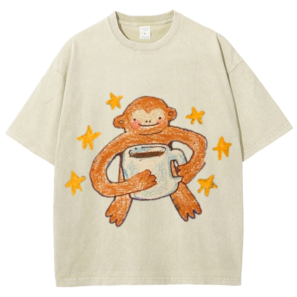 Star Monkey Unisex Vintage Washed Tee