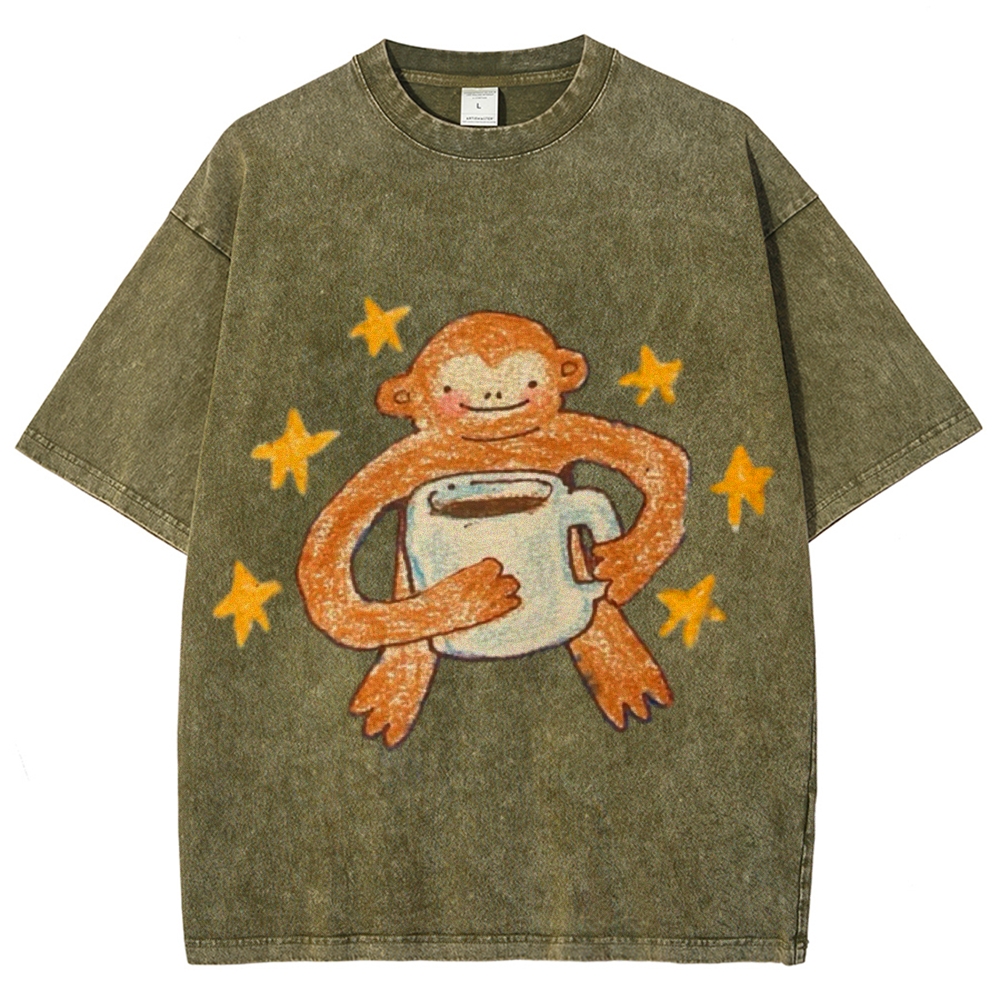 Star Monkey Unisex Vintage Washed Tee