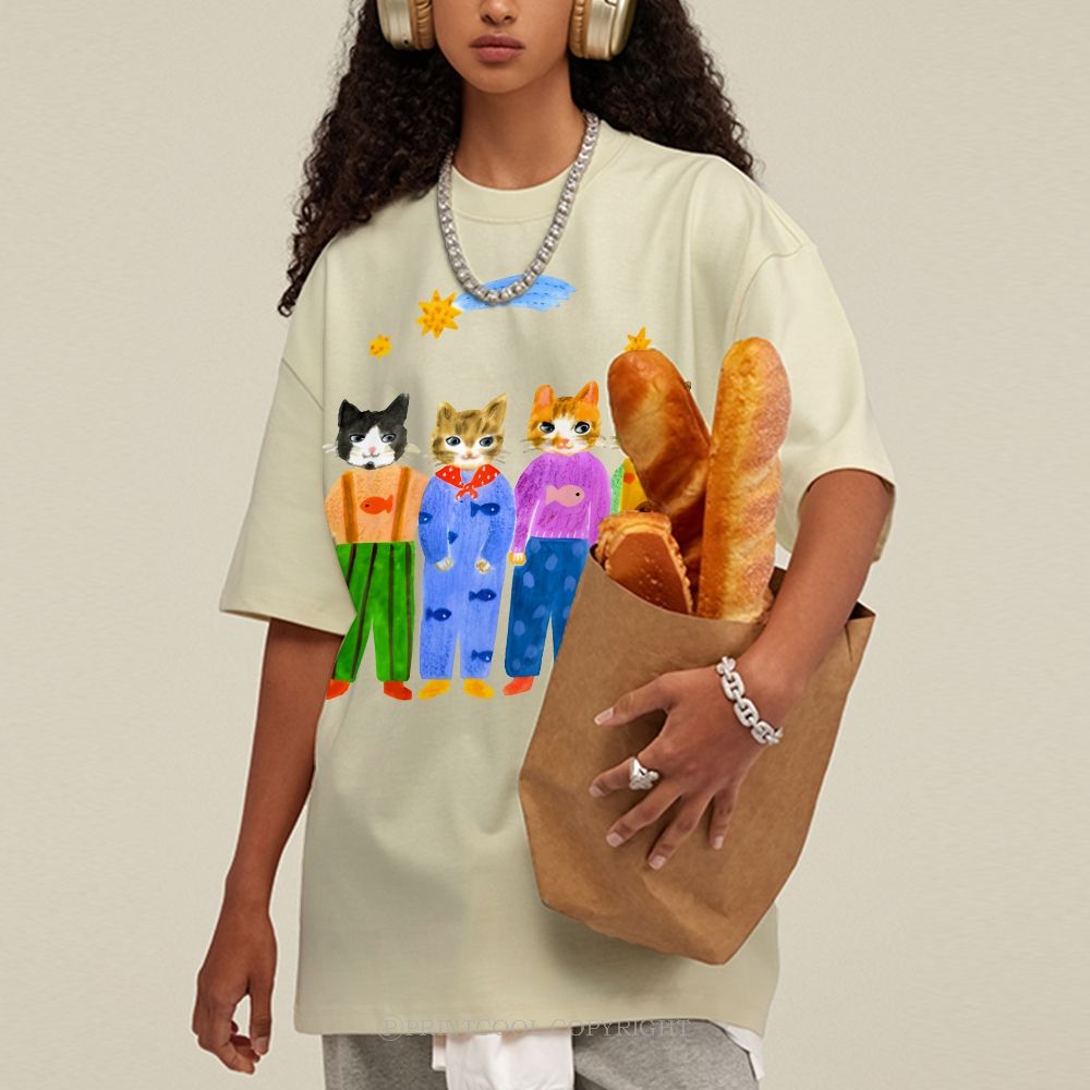 Cat in Sunny Day Unisex Vintage Washed Tee