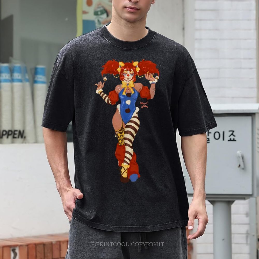 Lady Clown Unisex Vintage Washed Tee