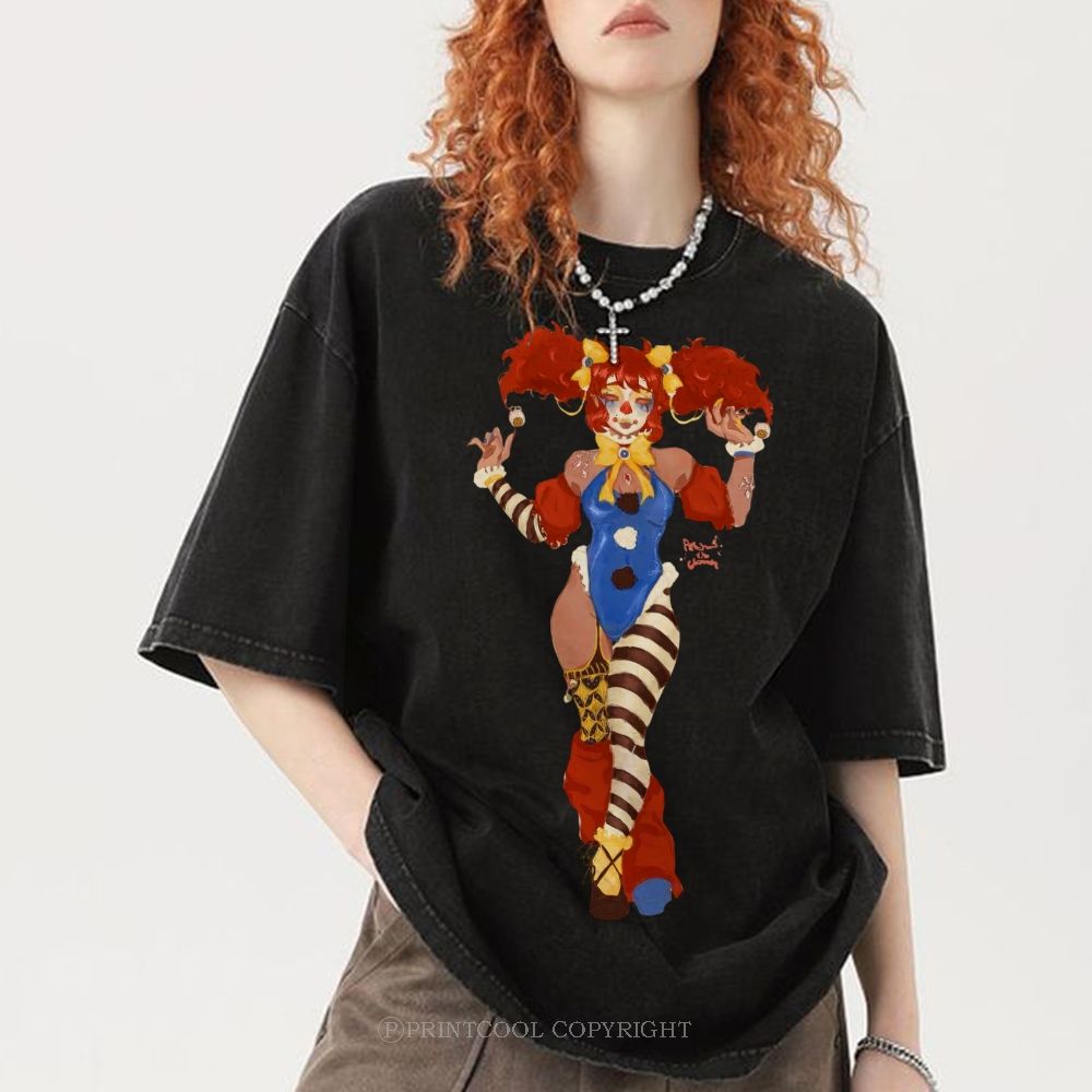 Lady Clown Unisex Vintage Washed Tee