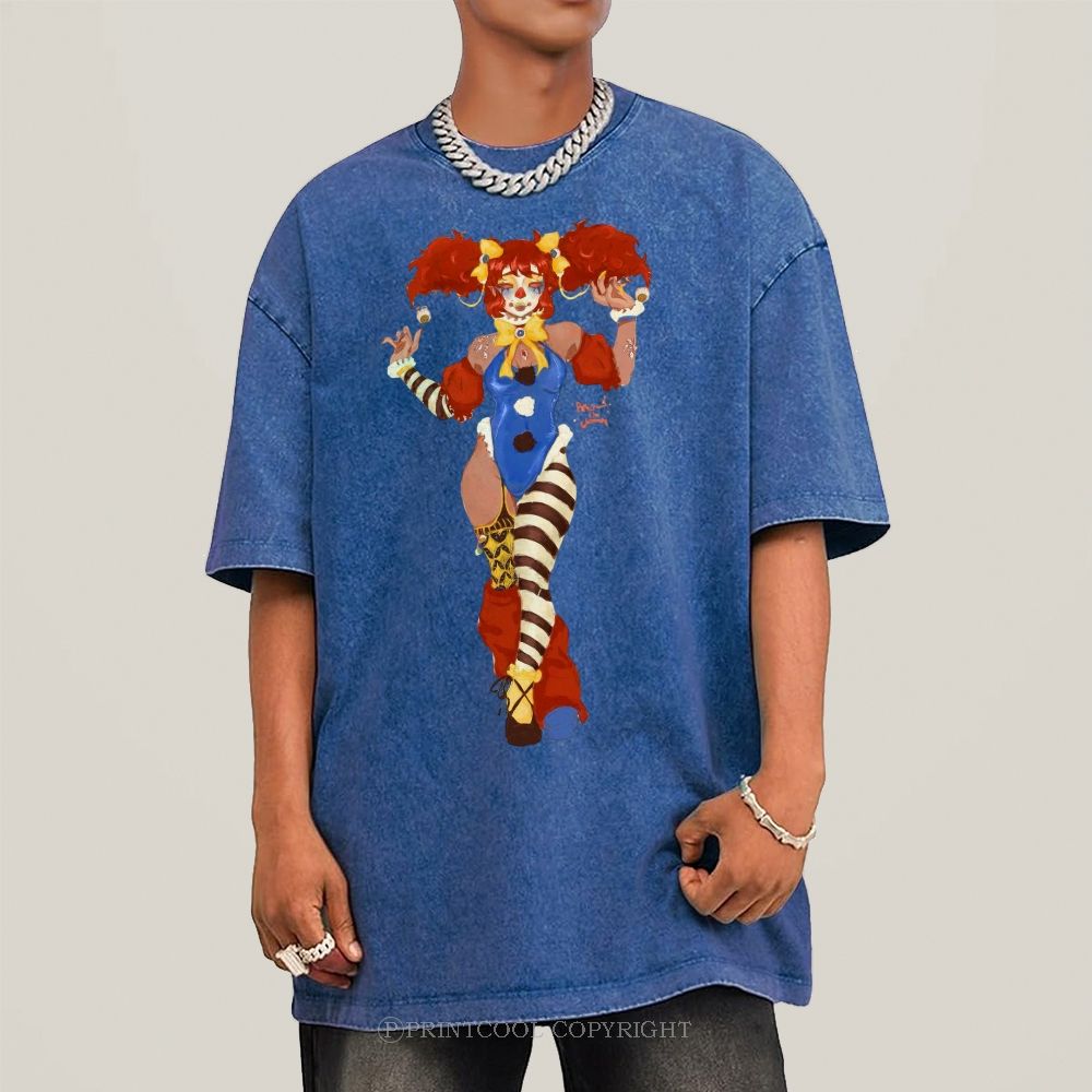 Lady Clown Unisex Vintage Washed Tee