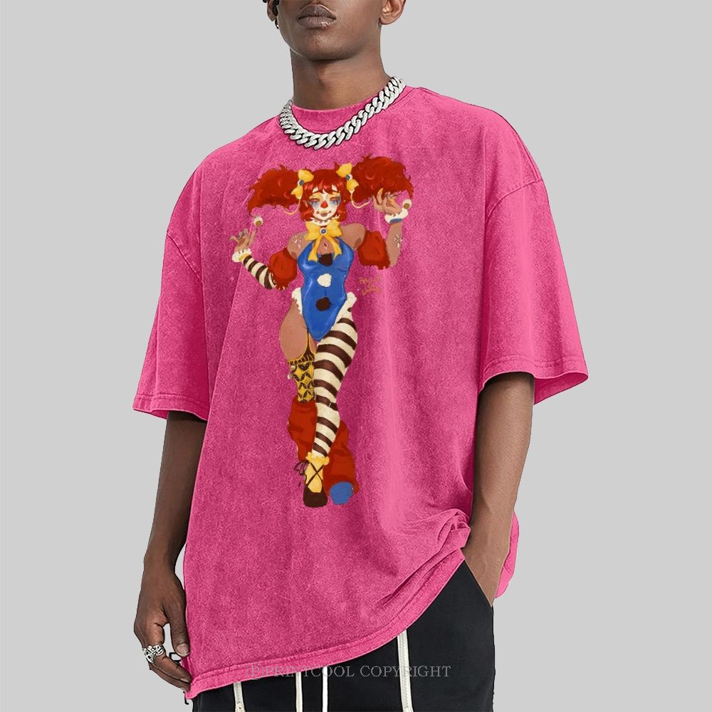 Lady Clown Unisex Vintage Washed Tee