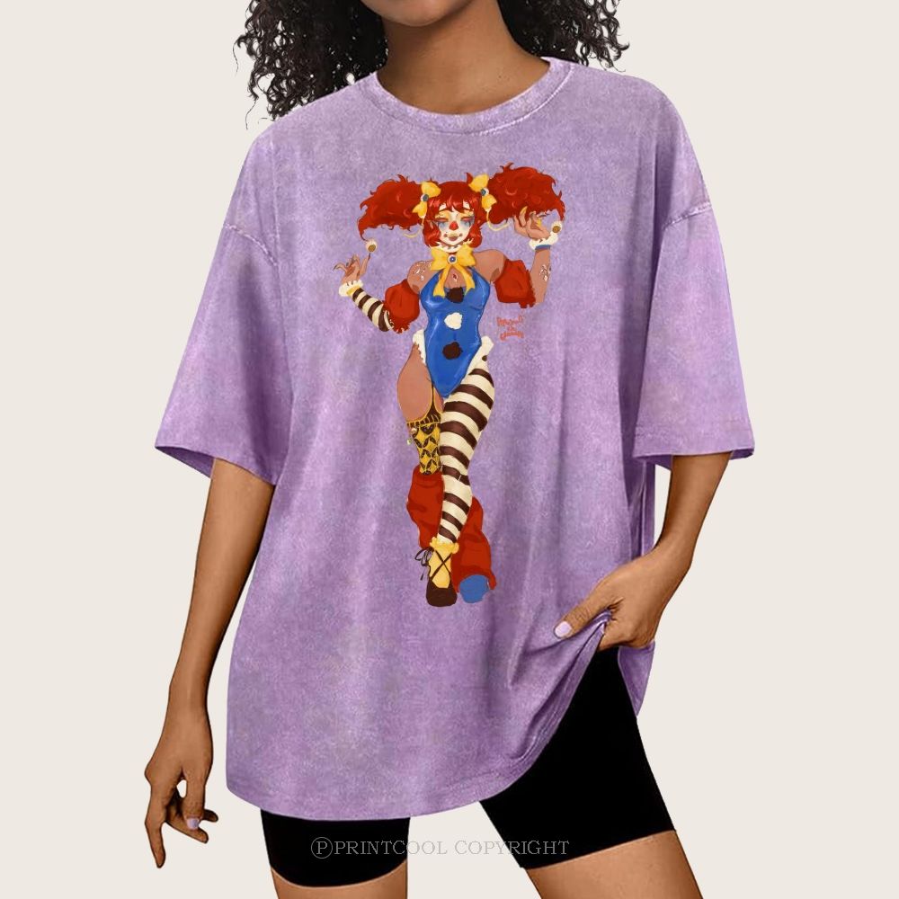 Lady Clown Unisex Vintage Washed Tee