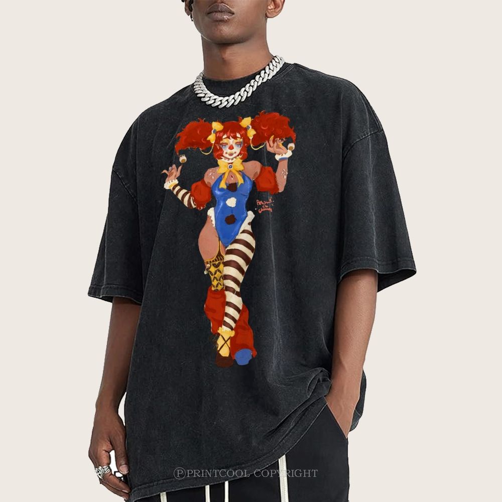 Lady Clown Unisex Vintage Washed Tee