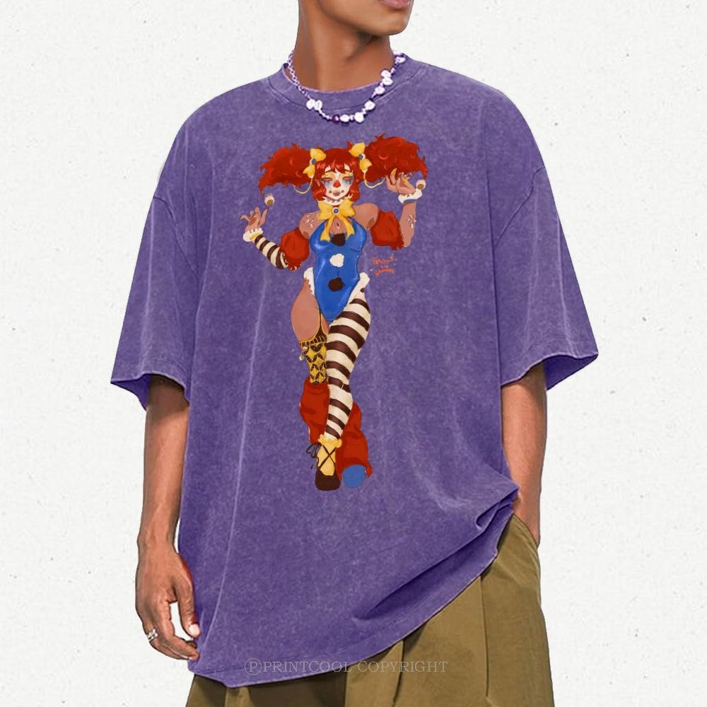 Lady Clown Unisex Vintage Washed Tee