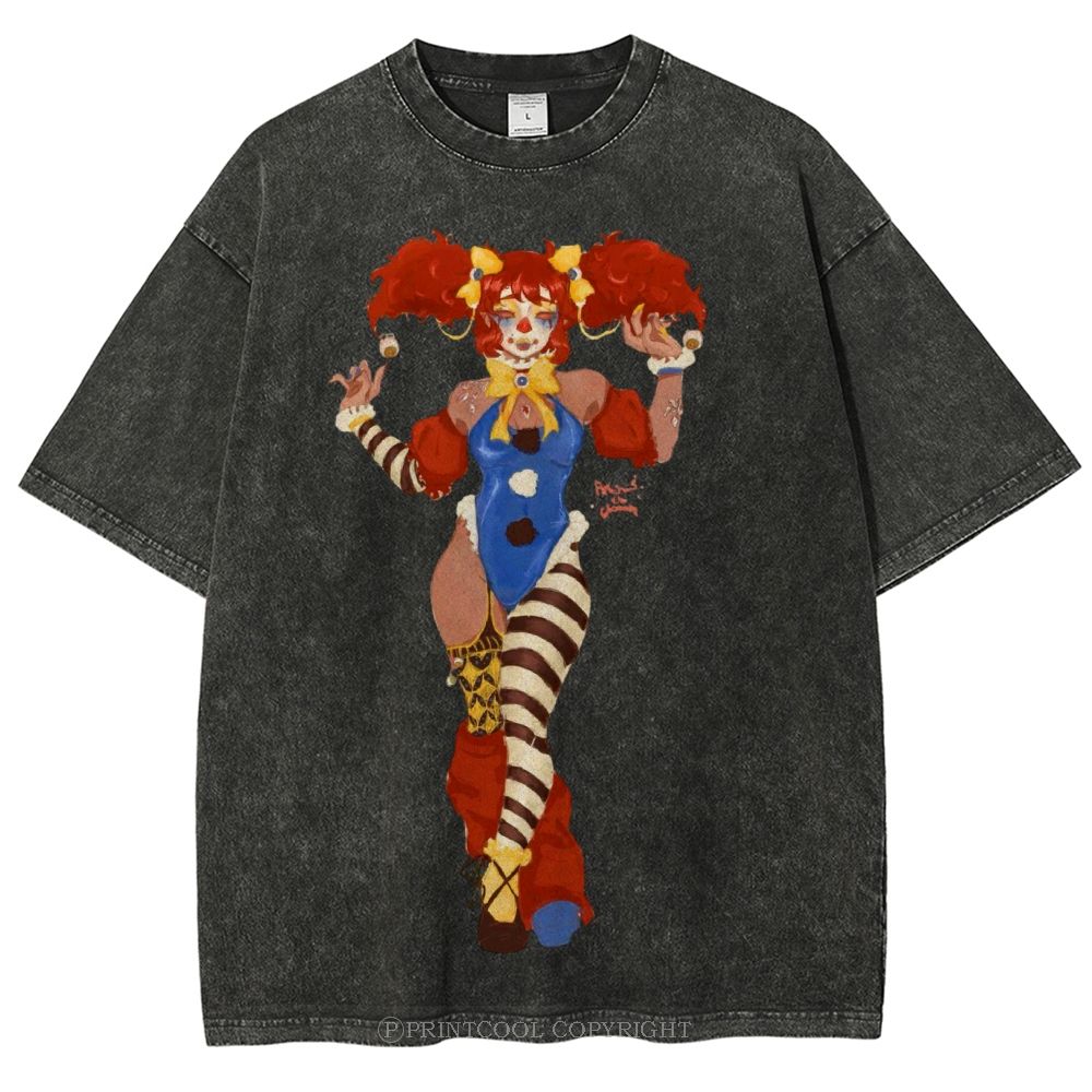 Lady Clown Unisex Vintage Washed Tee