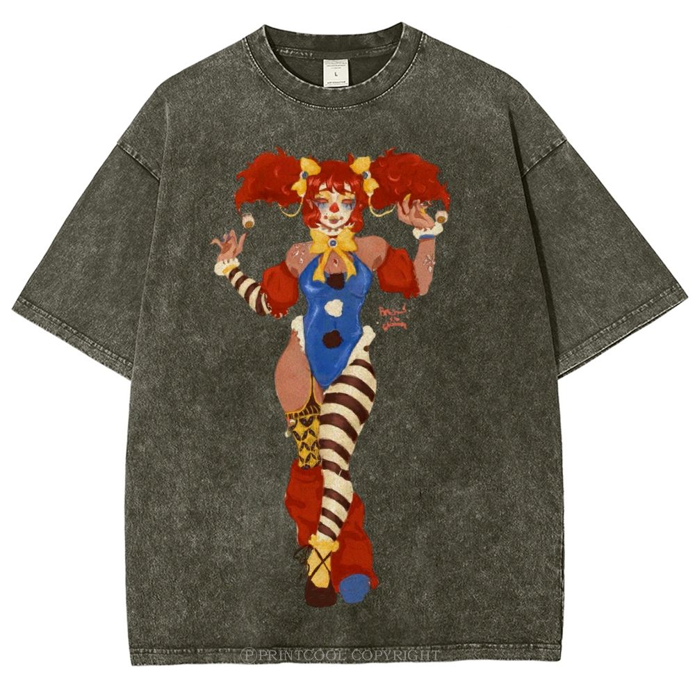 Lady Clown Unisex Vintage Washed Tee