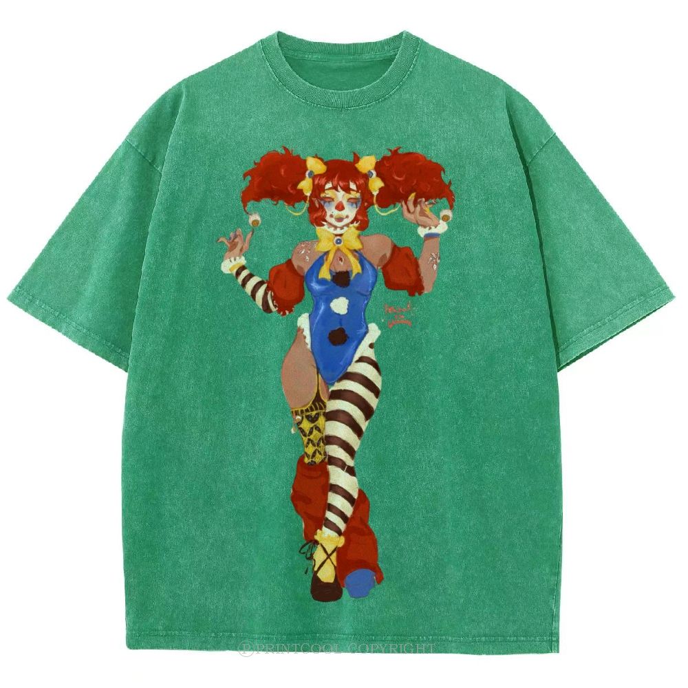 Lady Clown Unisex Vintage Washed Tee