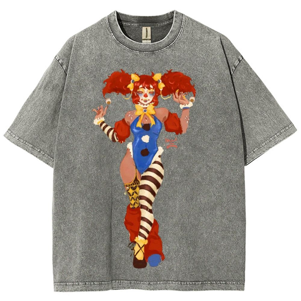 Lady Clown Unisex Vintage Washed Tee