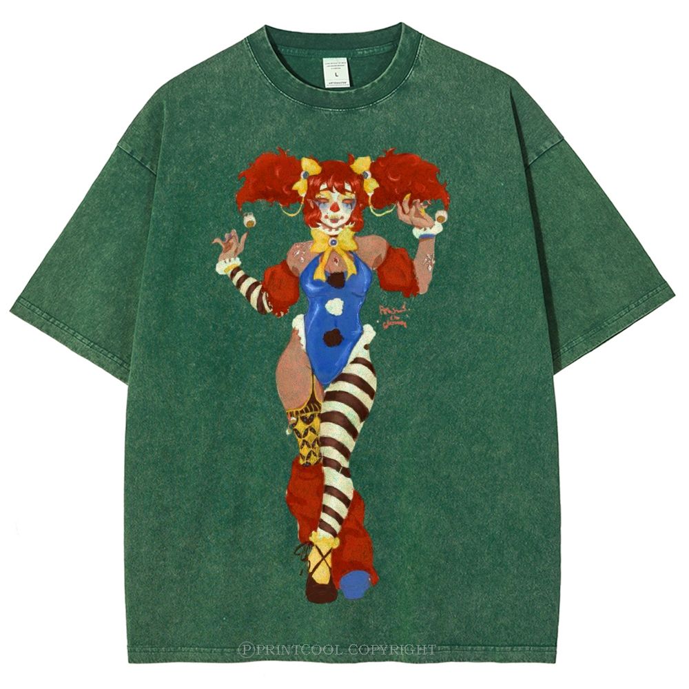 Lady Clown Unisex Vintage Washed Tee