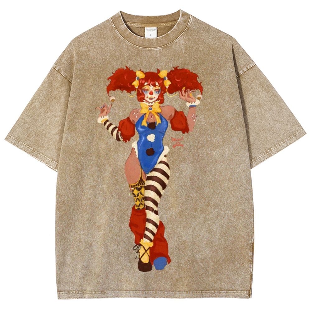 Lady Clown Unisex Vintage Washed Tee
