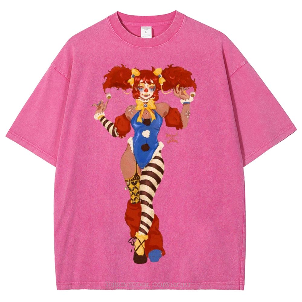 Lady Clown Unisex Vintage Washed Tee
