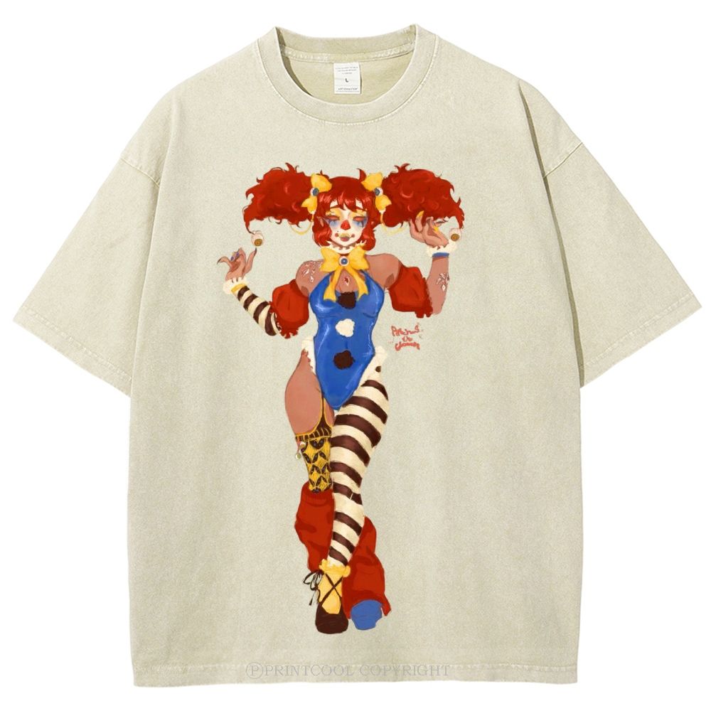 Lady Clown Unisex Vintage Washed Tee