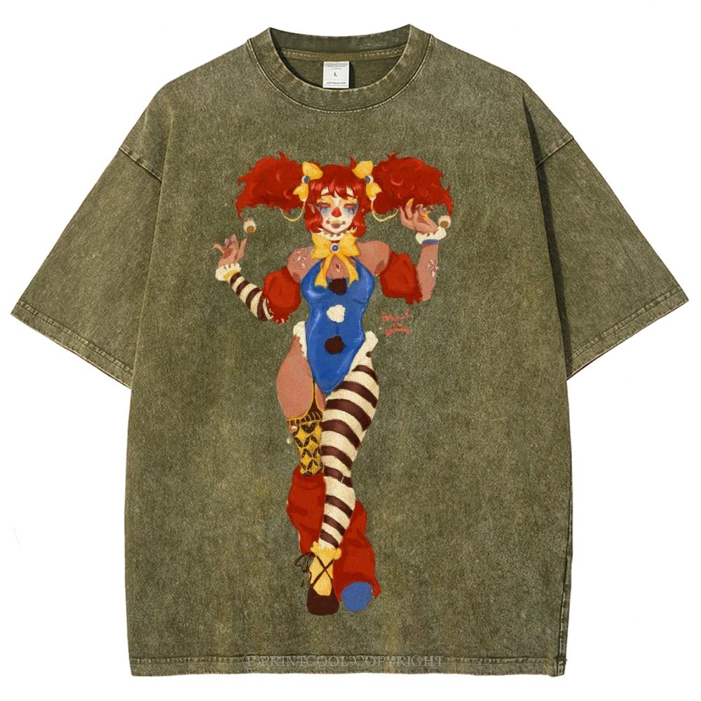 Lady Clown Unisex Vintage Washed Tee