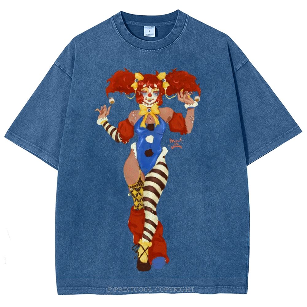 Lady Clown Unisex Vintage Washed Tee