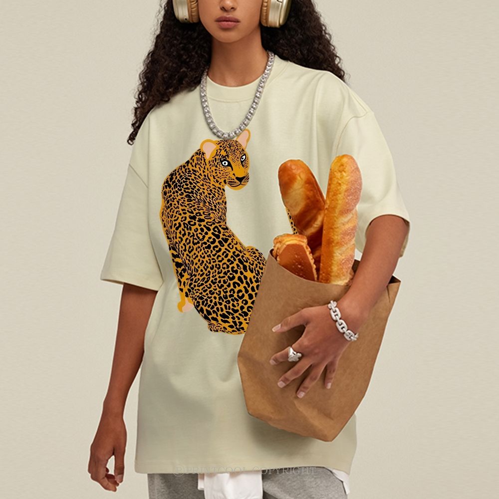 Staring Leopard Unisex Vintage Washed Tee