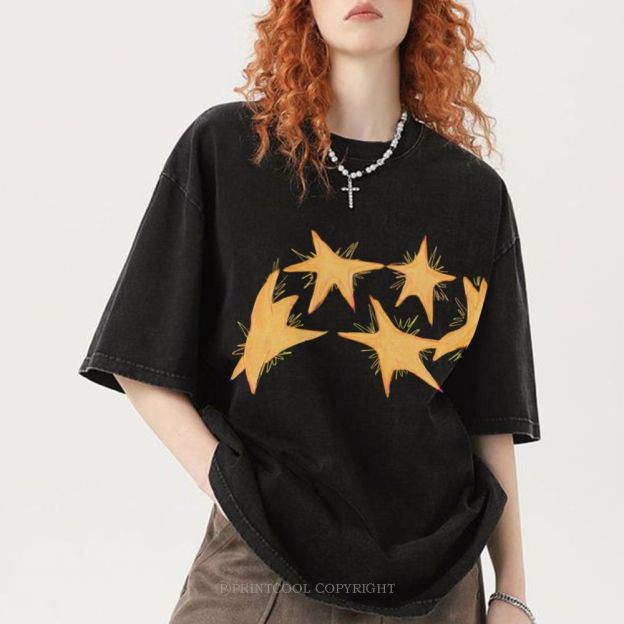 Circle Of Stars Unisex Vintage Washed Tee