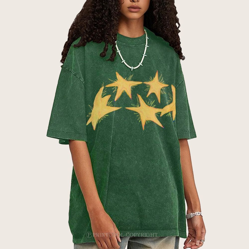 Circle Of Stars Unisex Vintage Washed Tee