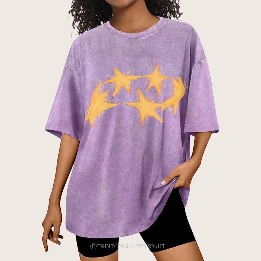 Circle Of Stars Unisex Vintage Washed Tee