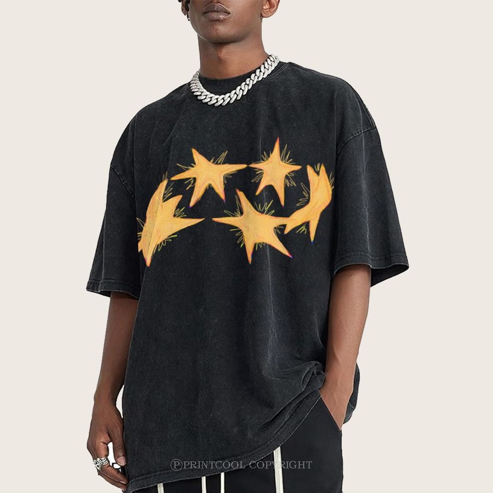 Circle Of Stars Unisex Vintage Washed Tee