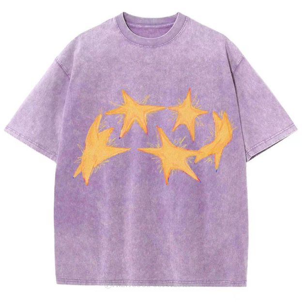 Circle Of Stars Unisex Vintage Washed Tee