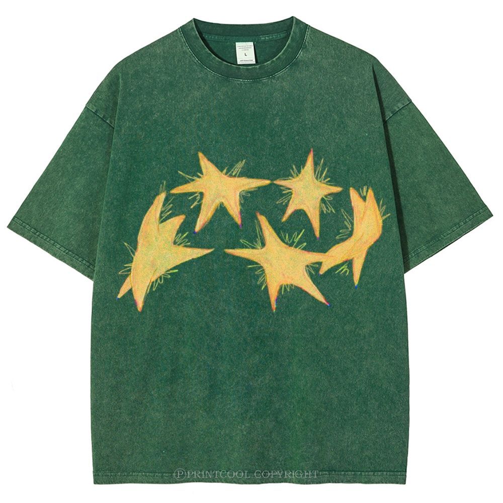 Circle Of Stars Unisex Vintage Washed Tee