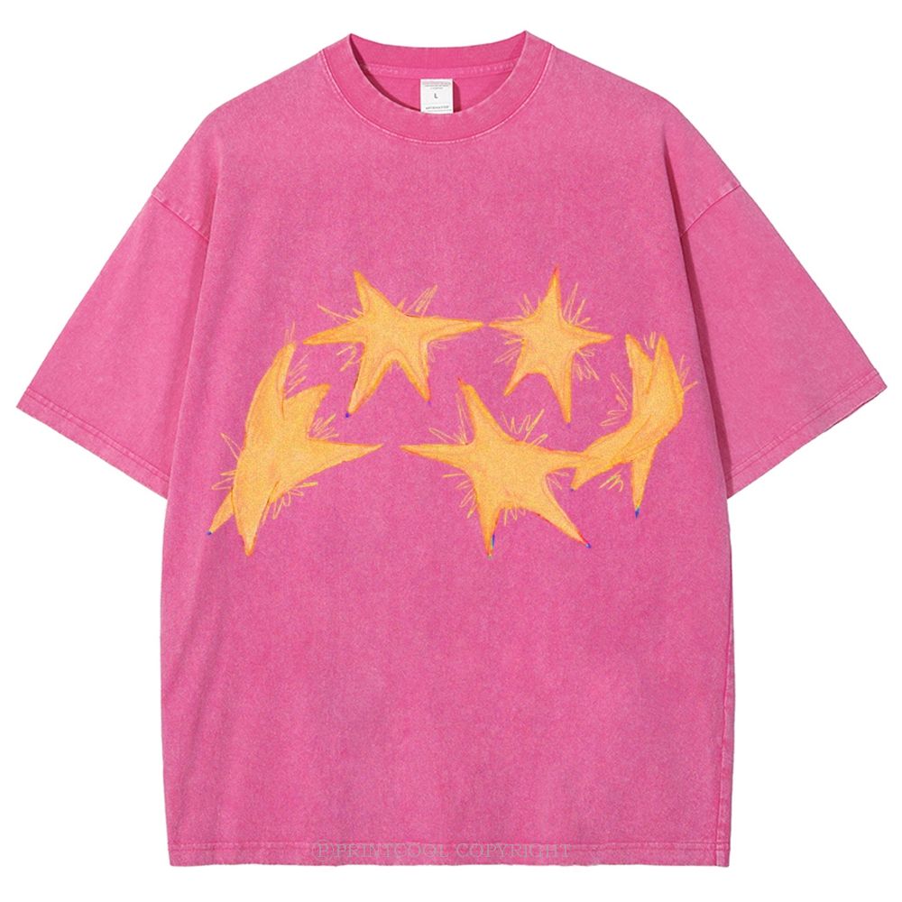 Circle Of Stars Unisex Vintage Washed Tee