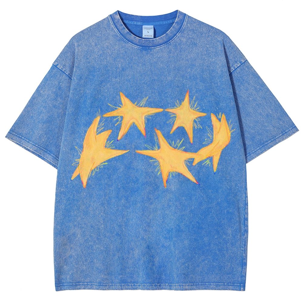 Circle Of Stars Unisex Vintage Washed Tee