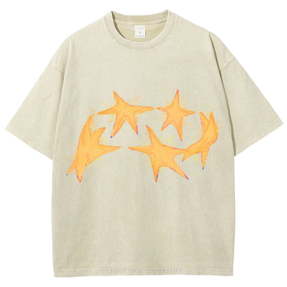 Circle Of Stars Unisex Vintage Washed Tee