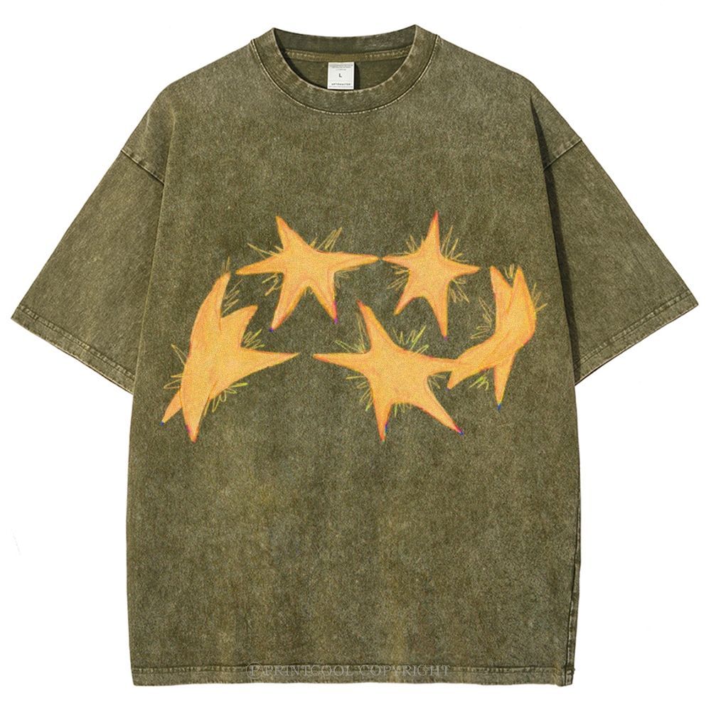 Circle Of Stars Unisex Vintage Washed Tee