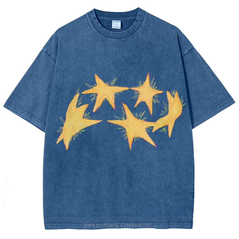 Circle Of Stars Unisex Vintage Washed Tee