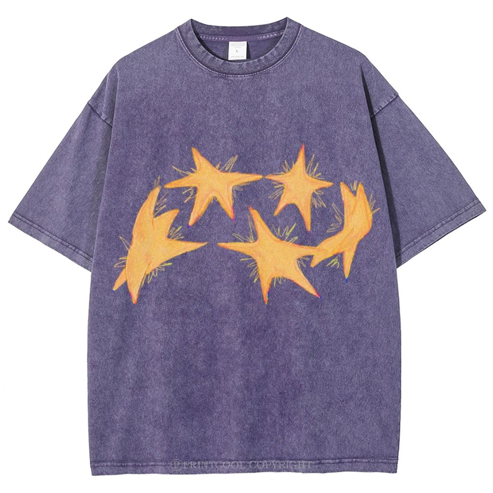 Circle Of Stars Unisex Vintage Washed Tee